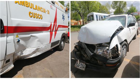 Cusco: Taxista choca ambulancia de bomberos en pleno traslado de herido