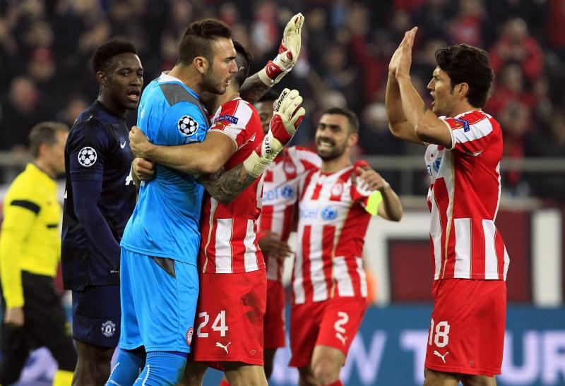 Champions League: Olympiakos venció 2-0 al Manchester United