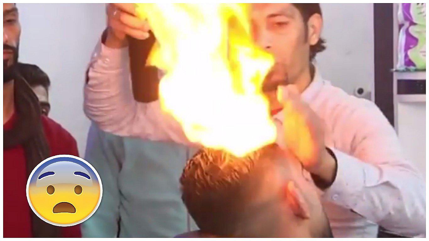 Facebook: Peluquero usa fuego con clientes y el resultado es sorprendente (VIDEO)