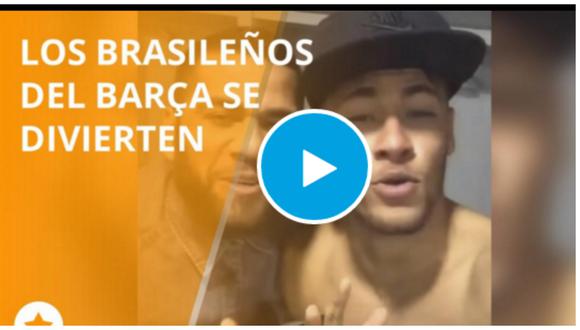 Alegría en el Barcelona: ​Neymar canta y Dani Alves baila (VIDEO)