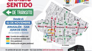 Cambian el sentido de la transitabilidad en calles del Centro Histórico de Arequipa