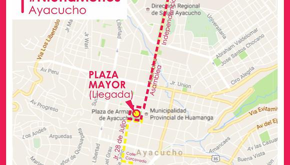 Este será el recorrido para la marcha 'ni una menos' en Ayacucho