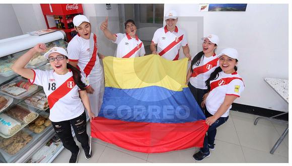 ​Colombianos se ponen la camiseta peruana y esperan nuestra clasificación