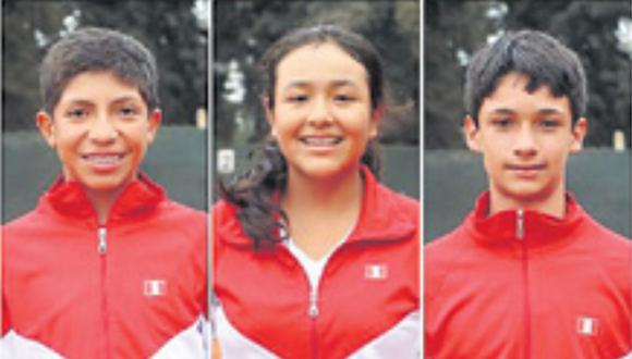Joaquín Rodríguez, Yleymi Muelle y Jerry Brow conforman equipos de tenis de varones y mujeres. (Foto: Difusión)