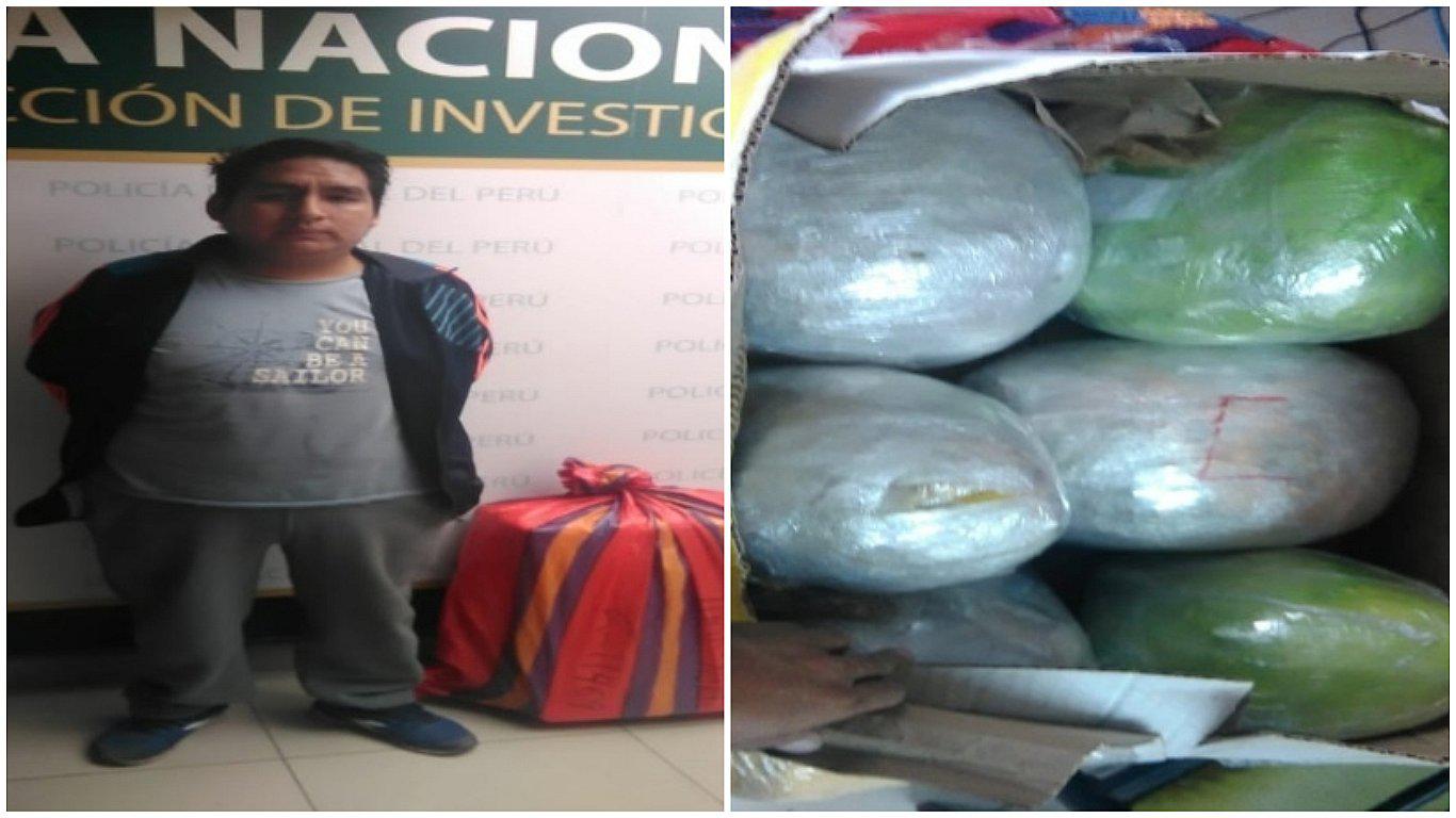 Detienen a hombre cuando recogía un saco con 12 kilos de marihuana