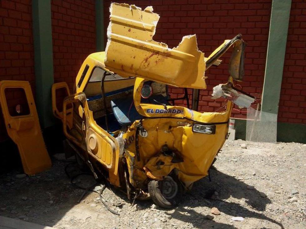 Mototaxista muere al chocar su vehículo frontalmente con bus interprovincial