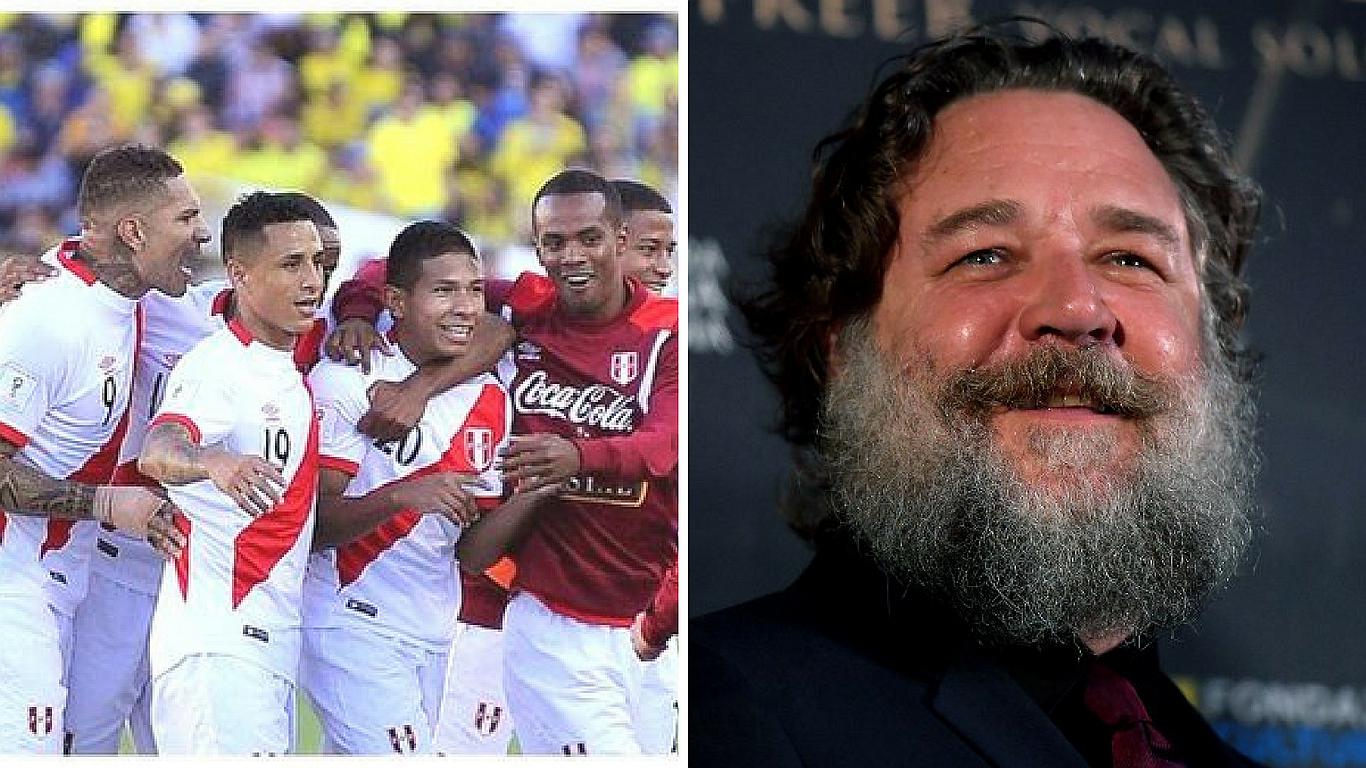 Russell Crowe califica como "increíble" el primer gol que Perú metió a Australia (FOTO)