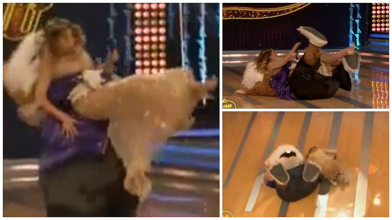 EGS: Gisela Valcárcel sufre aparatosa caída por culpa del 'Cuy' (VIDEO)