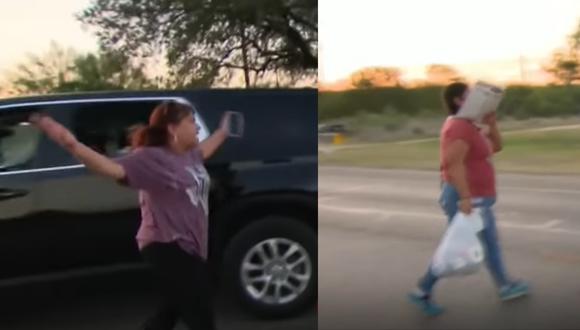 Adriana Martínez intentaba huir, pero fue abordada por familiares de una de las víctimas. (Foto: Captura de video)