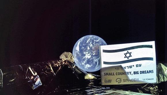 Primera sonda lunar israelí envía una selfie con la Tierra de fondo