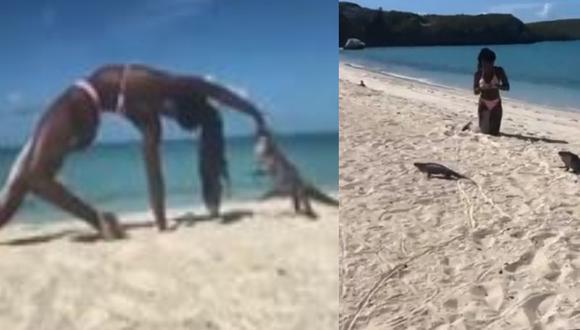 Profesora de yoga se llevó el susto de su vida tras ataque del reptil. (Foto: Captura/Twitter)