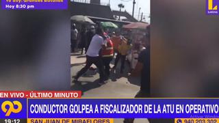 Sujetos golpean a inspectores de la ATU para evitar traslado de combi al depósito en San Juan de Miraflores
