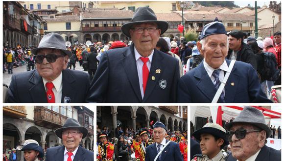 Cusco: tres buenos Ciencianos se reencontraron para desfilar por su colegio 