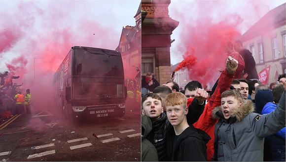 La violenta forma en que hinchas del Liverpool recibieron al plantel del Manchester City (VIDEO)