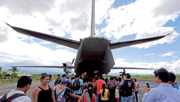 Alud en San Martín: ​Puente aéreo de la FAP evacuó a  más de 1,600 damnificados