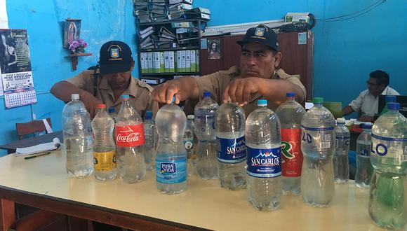 Piura: Decomisan 45 litros de cañazo adulterado en mercado de Tambogrande