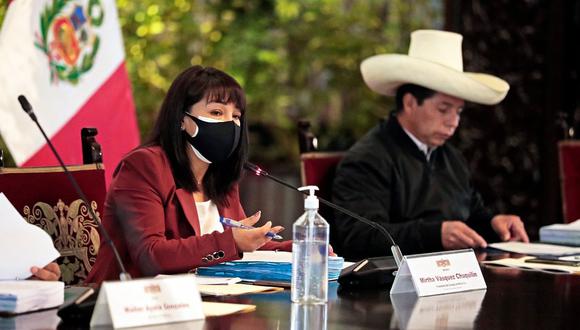 Mirtha Vásquez dirigió la primera sesión del Consejo de Ministros desde que asumió el cargo. (Foto: PCM)