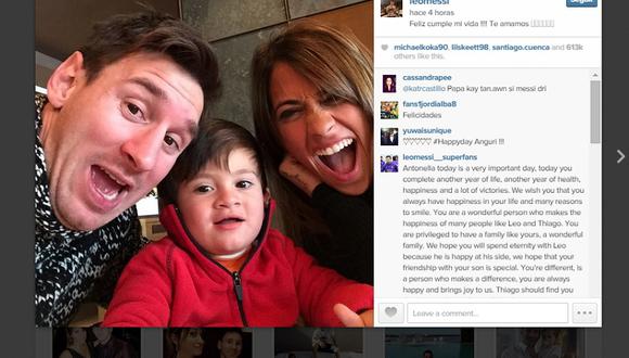 Messi saluda a su novia Antonella con divertido selfie 