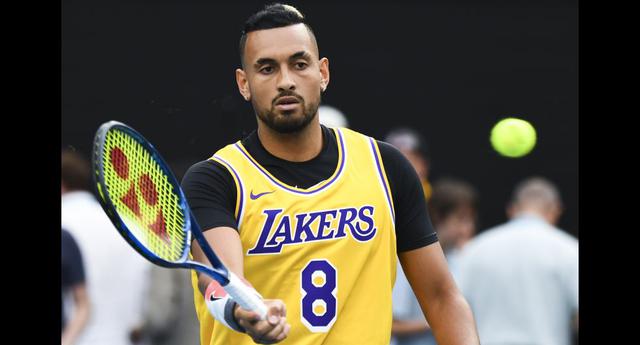 El homenaje de Nick Kyrgios a Kobe Bryant previo al duelo frente a Rafael Nadal. (Foto: AFP)
