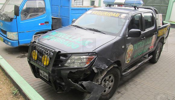 Conductor colisionó contra camioneta de seguridad ciudadana