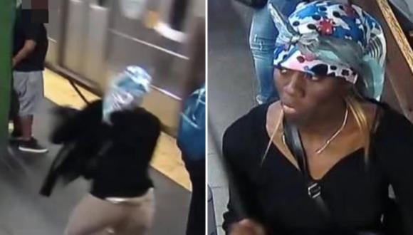 Anthonia Egegbara, de 29 años, fue detenida en la estación Times Square tras empujar a su víctima de 42 años justo cuando un tren llegaba. (Foto: Captura)