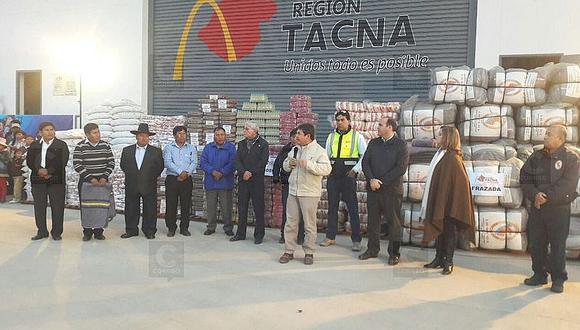 Primer Ministro Zavala entrega 46 toneladas de ayuda humanitaria a Tacna