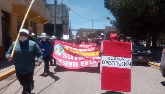 Maestros de la zona norte de la región Puno también se movilizaron. (Foto: Feliciano Gutiérrez)