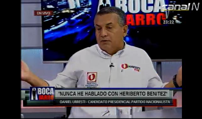 Daniel Urresti haría campaña contra la candidatura de Heriberto Benítez