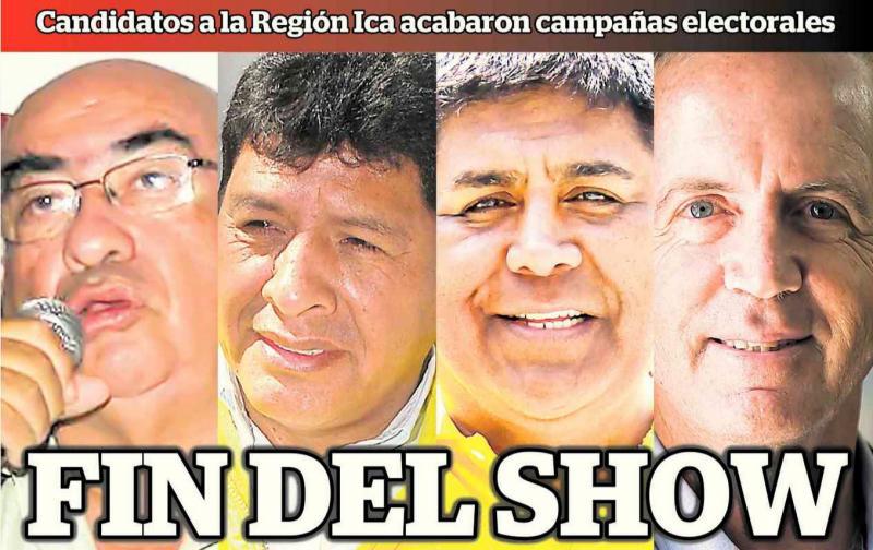 Candidatos al GORE ponen fin a campañas proselitistas