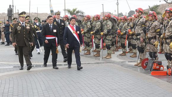 Pedro Castillo participó en ceremonia por el Día de las Fuerzas Armadas. (Foto: Presidencia)