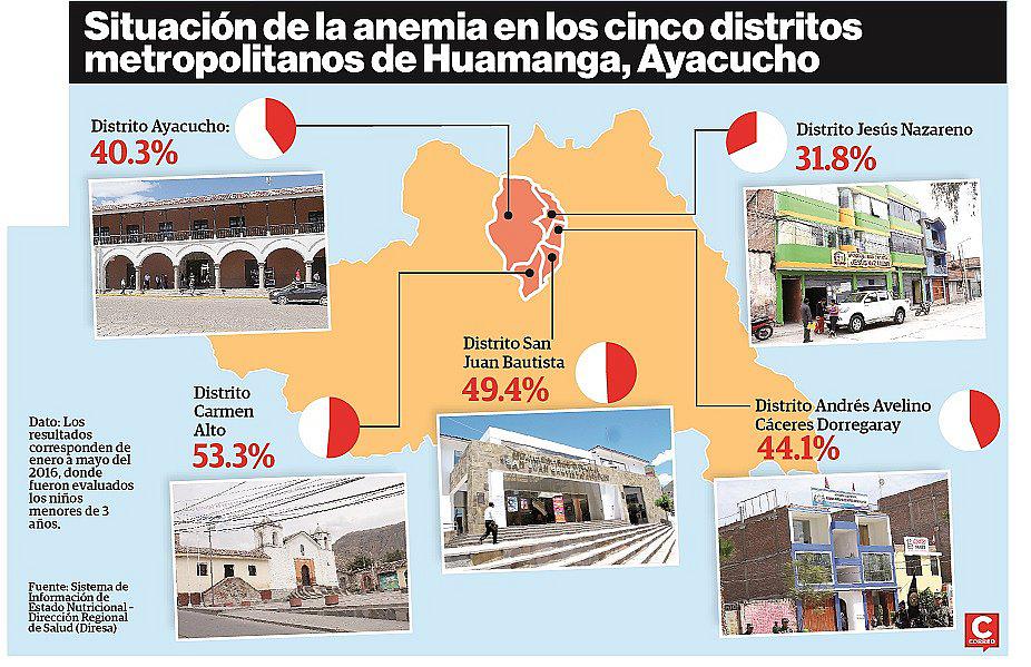 Autoridades de cinco distritos urbanos de Huamanga hacen poco por luchar contra la anemia