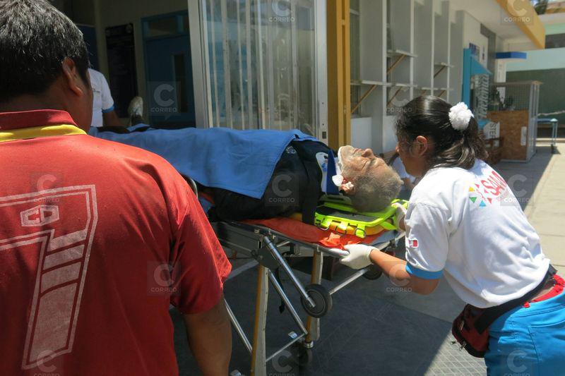 Tacna: Albañil sufre aparatosa caída del segundo piso