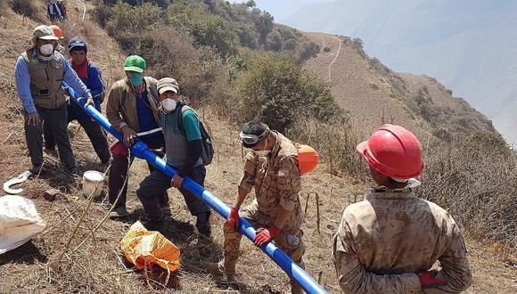 Apurímac: instalación de mangueras en deslizamiento del Chamanayoc es anti técnico