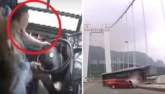 China: 15 personas fallecen por despiste de bus tras pelea entre pasajera y chofer (VIDEO)