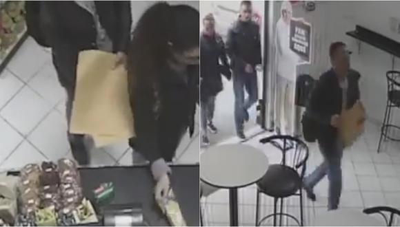 Ladrones utilizan sobres de manila para robar celulares de clientes en minimarket  (VIDEO)