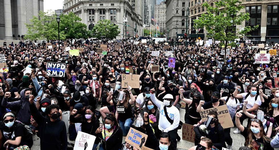 Una nueva jornada de protestas por la muerte de George Floyd inició en Nueva York. Foto: AFP / Johannes EISELE