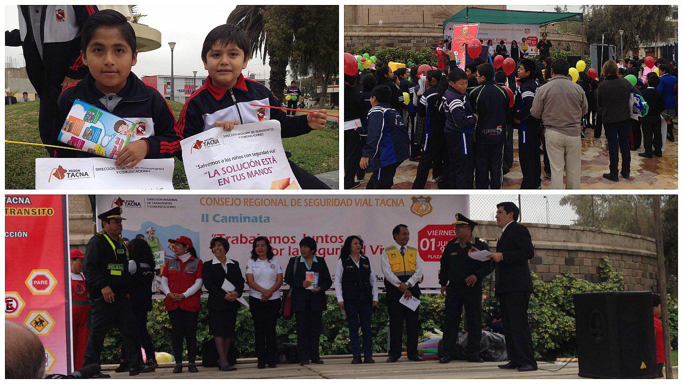 Niños marchan contra malos conductores pidiendo respeto a la seguridad vial