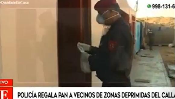 Coronavirus: Policía regala pan a vecinos de zonas pobres del Callao durante cuarentena