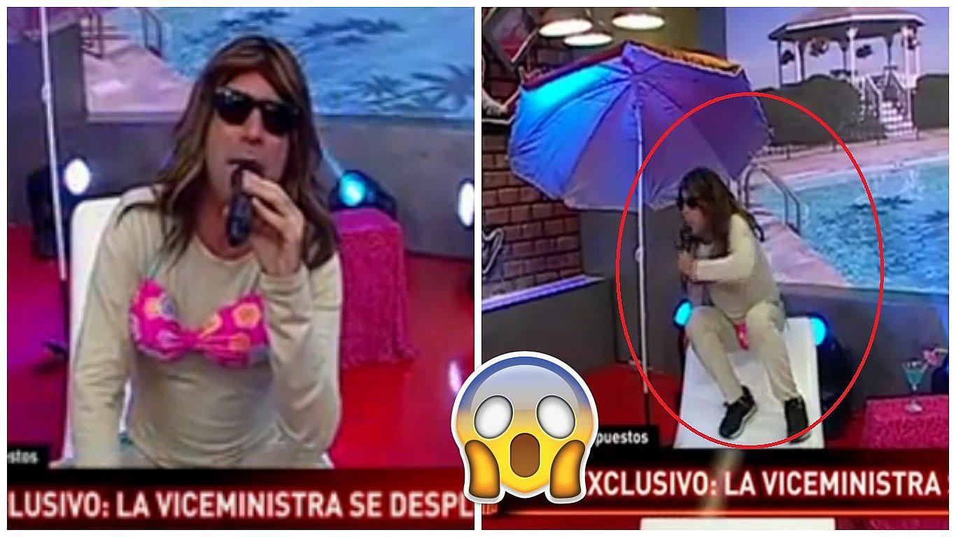 Carlos Galdós parodiaba a exviceministra de Agricultura pero todo terminó mal (VIDEO)