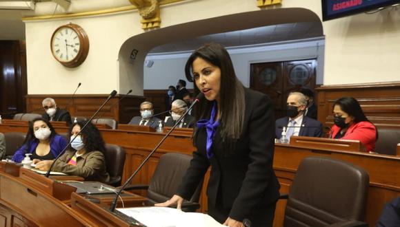 Patricia Chirinos acusó al primer ministro, Guido Bellido, de haberla insultado. (Foto: Congreso)