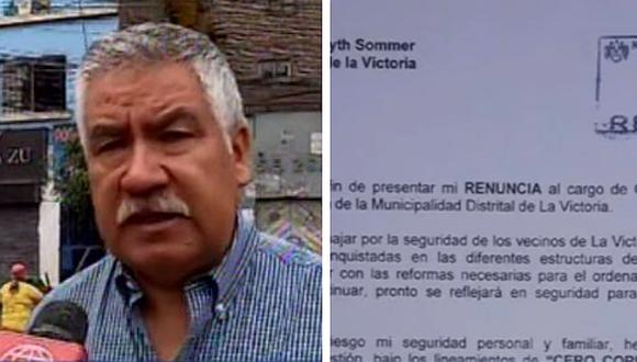 La Victoria: Gerente de Seguridad Ciudadana renuncia y acusa a Forsyth de actos de corrupción