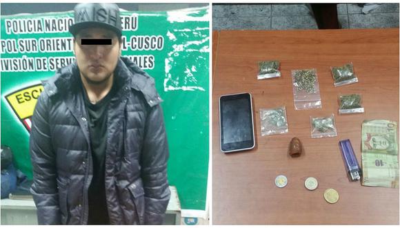 Cae presunto microcomercializador de droga en Cusco
