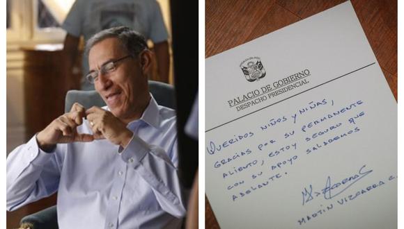 Martín Vizcarra saludó a niños por su día: “Gracias por su constante aliento” Collage: Correo / Presidencia