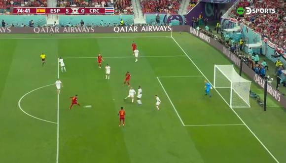 Gol de Gavi en la goleada de España sobre Costa Rica en el Mundial Qatar 2022. (Foto: Captura)