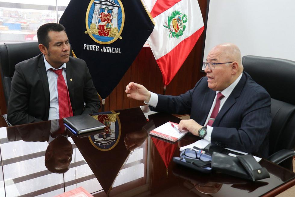 En segundo día, juez César San Martín visita juzgados y se reúne con autoridades en Chimbote (FOTOS)