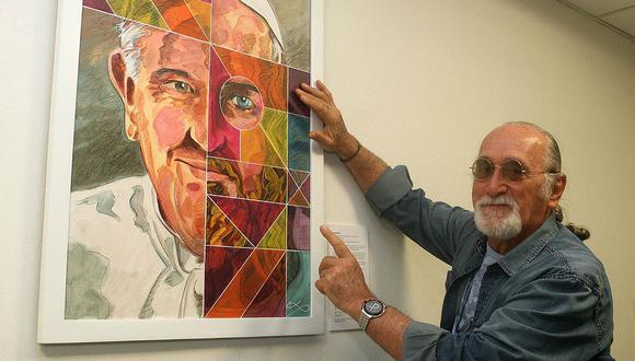 Artista argentino presentó en Lima pintura en homenaje al Papa