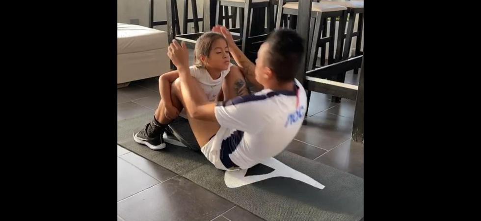 El entrenamiento de Chrristian Cueva en tiempo de cuarentena. (Captura)