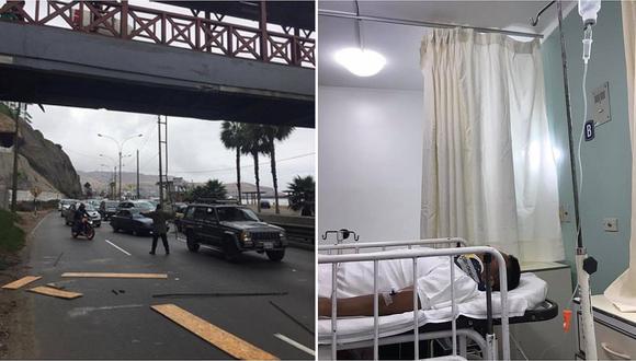 Municipalidad de Lima se pronunció sobre motociclista herido por desprendimiento de puente