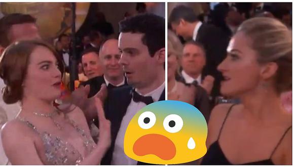 Globos de Oro 2017: la reacción de Emma Stone cuando 'rechazaron' su saludo (VIDEO)