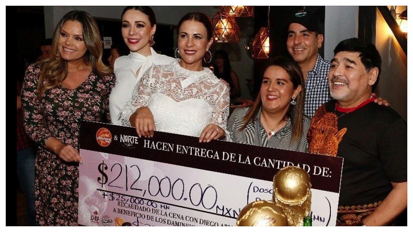 Diego ​Maradona recaudó fondos para damnificados en Sinaloa